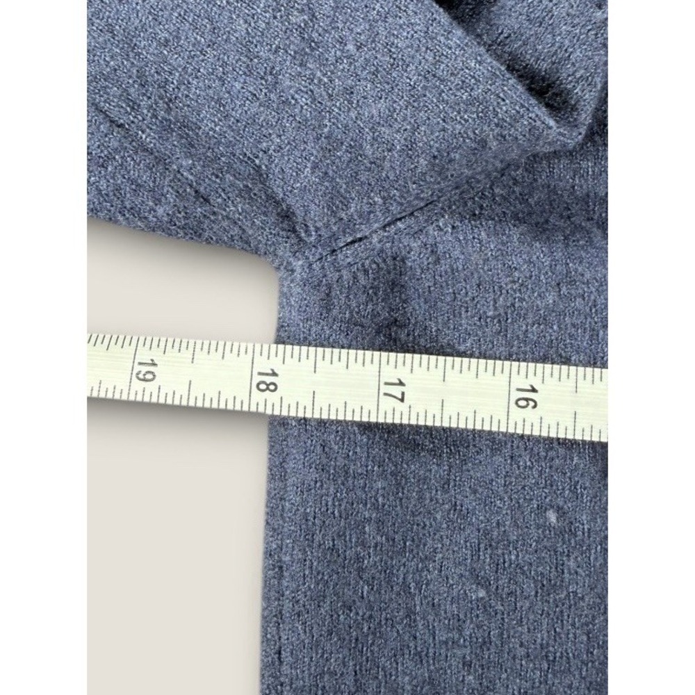 Gran Sasso Italy 100 Virgin Wool Cardigan Sweater Blue V-Neck Button Fits Like S - Picture 4 of 6